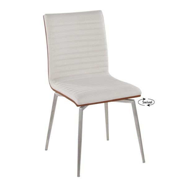 Mason Cream Swivel Contemporary Accent Chair Set of 2 2