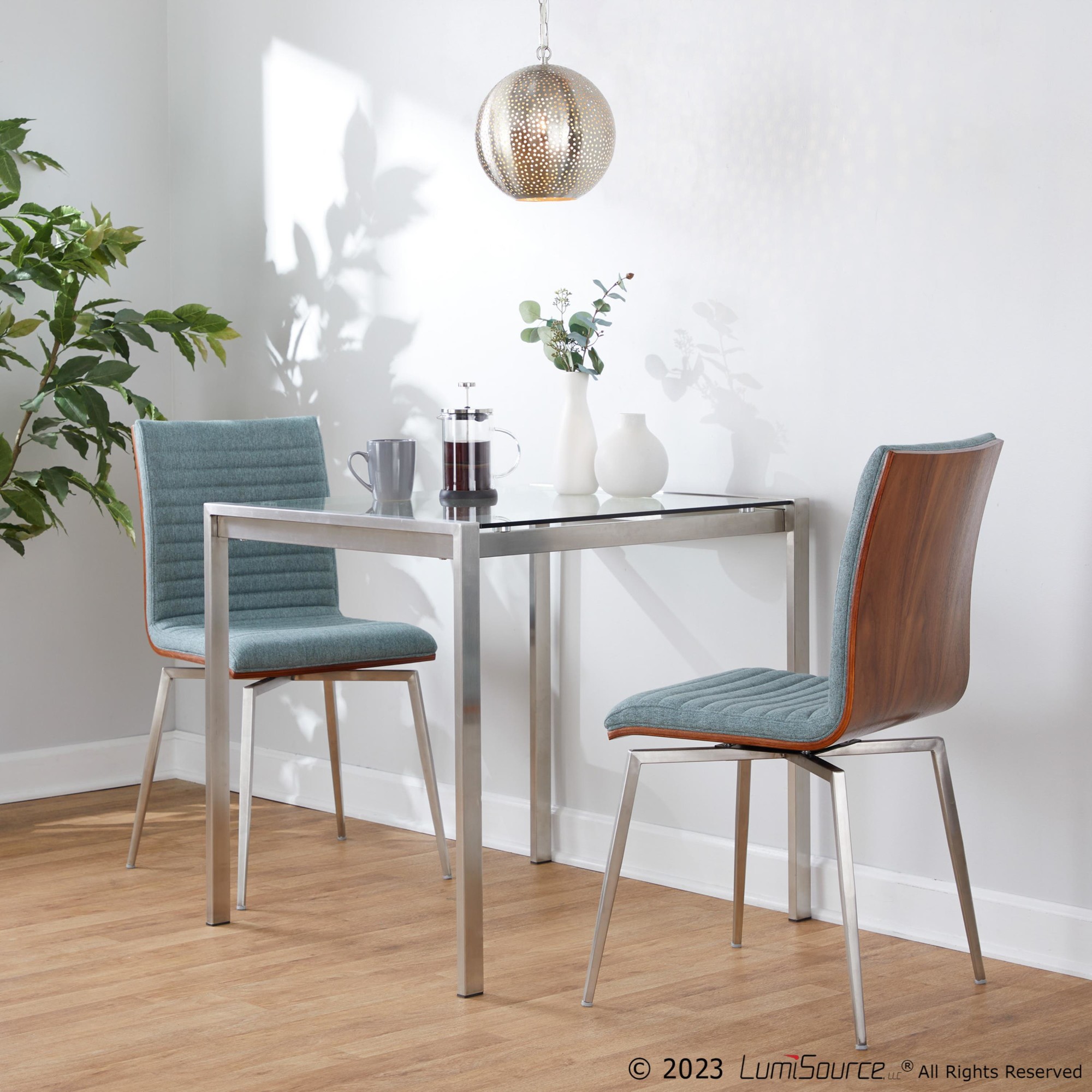 Mason Green Swivel Contemporary Accent Chairs (Set of 2) 2 Mason Green Swivel Contemporary Accent Chairs (Set of 2) - Image 2