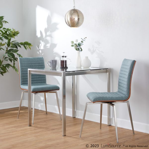 Mason Green Swivel Contemporary Accent Chairs Set of 2
