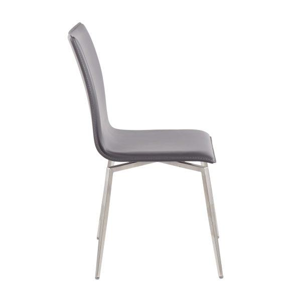 Mason Grey Faux Leather Swivel Contemporary Chair Set of 2 10