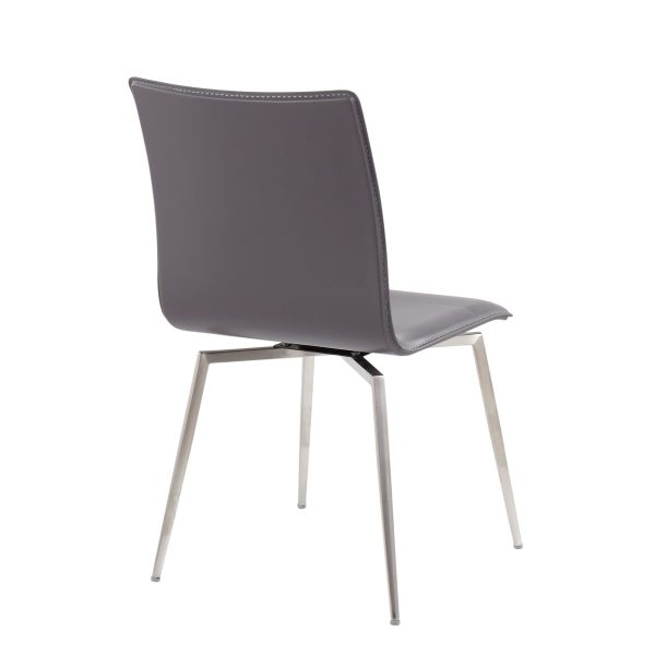 Mason Grey Faux Leather Swivel Contemporary Chair Set of 2 11