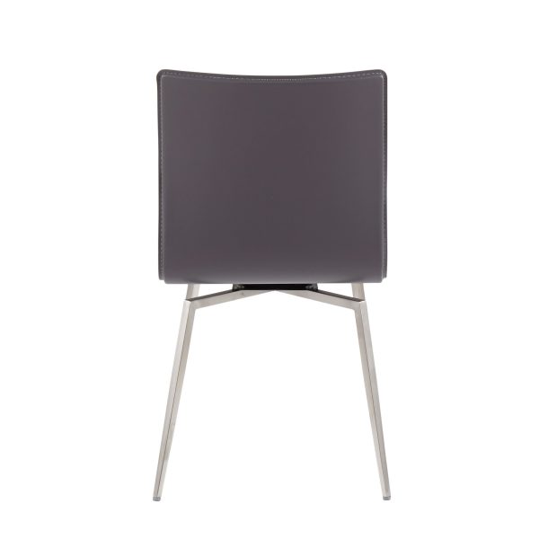 Mason Grey Faux Leather Swivel Contemporary Chair Set of 2 12