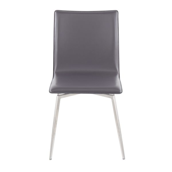 Mason Grey Faux Leather Swivel Contemporary Chair Set of 2 13