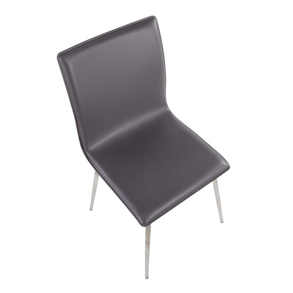 Mason Grey Faux Leather Swivel Contemporary Chair Set of 2 14