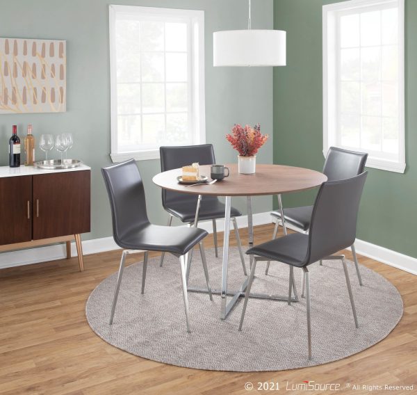 Mason Grey Faux Leather Swivel Contemporary Chair Set of 2 2
