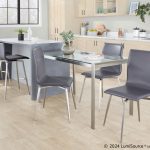 Mason Grey Faux Leather Swivel Contemporary Chair (Set of 2) 24 Mason Grey Faux Leather Swivel Contemporary Chair (Set of 2)