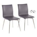 Mason Grey Faux Leather Swivel Contemporary Chair (Set of 2) 26 Mason Grey Faux Leather Swivel Contemporary Chair (Set of 2)