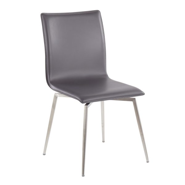Mason Grey Faux Leather Swivel Contemporary Chair Set of 2 9