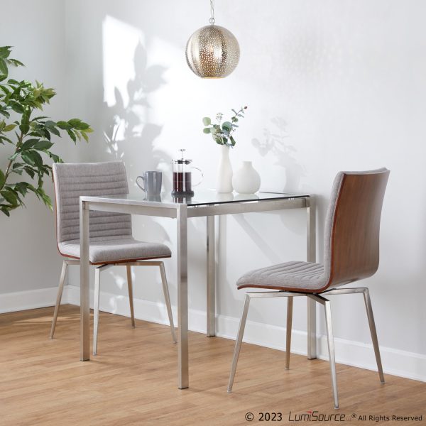 Mason Grey Swivel Contemporary Accent Chair Pair Set of 2 1