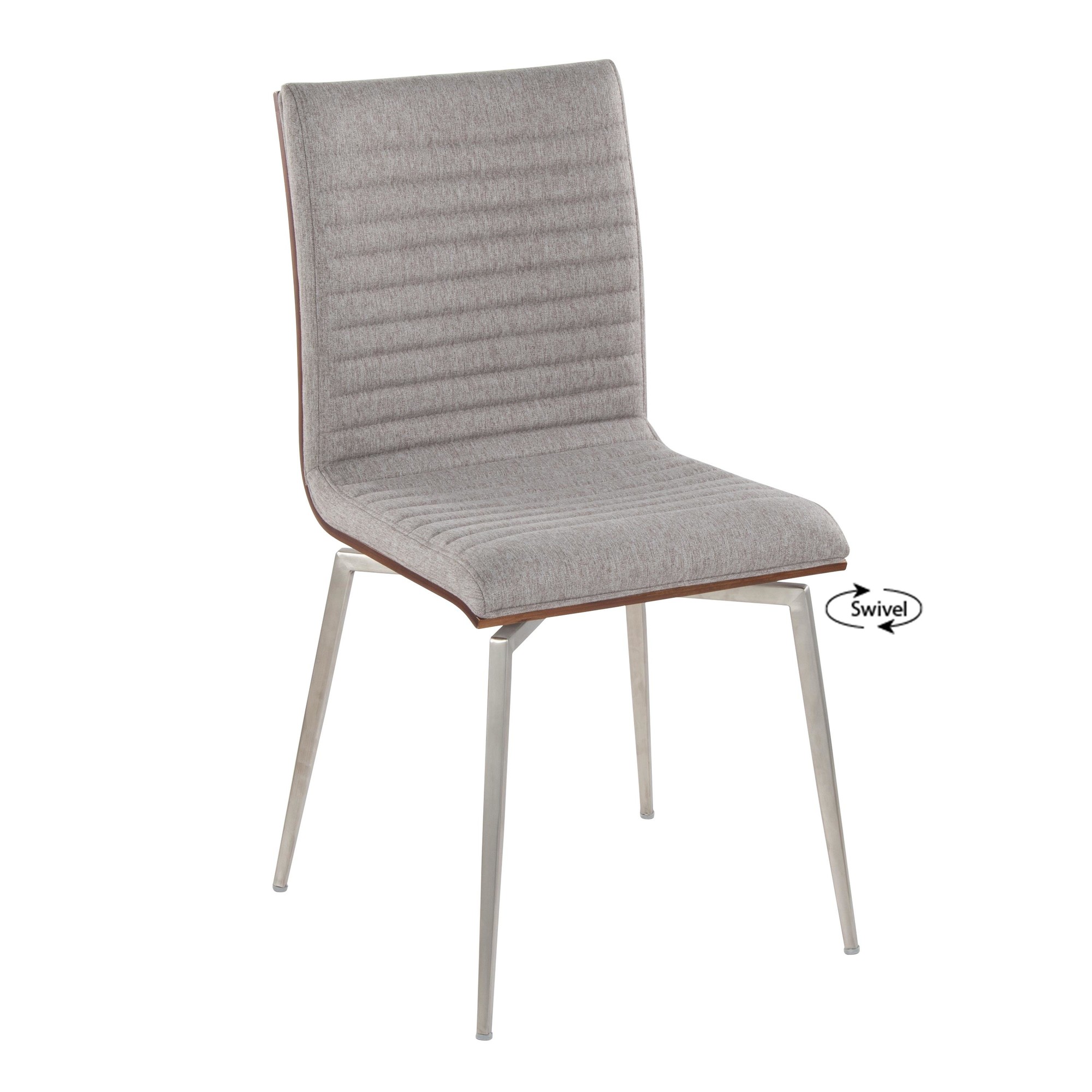 Mason Grey Swivel Contemporary Accent Chair Pair (Set of 2) 4 Mason Grey Swivel Contemporary Accent Chair Pair (Set of 2) - Image 4