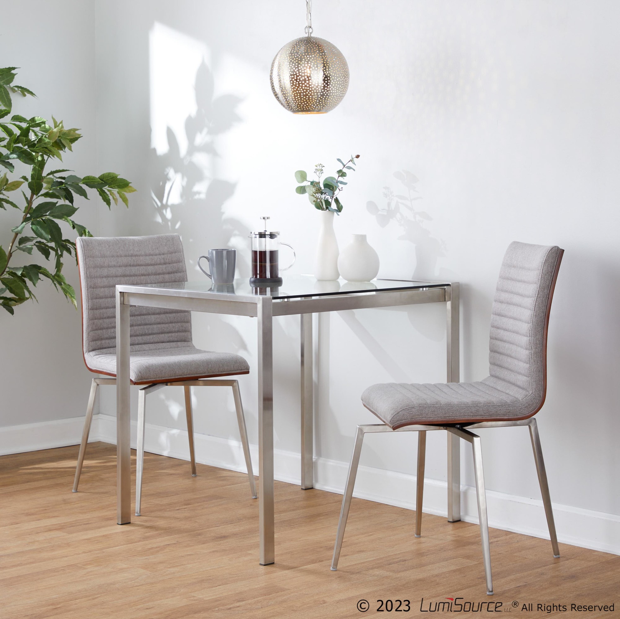 Mason Grey Swivel Contemporary Accent Chair Pair (Set of 2) 1 Mason Grey Swivel Contemporary Accent Chair Pair (Set of 2)