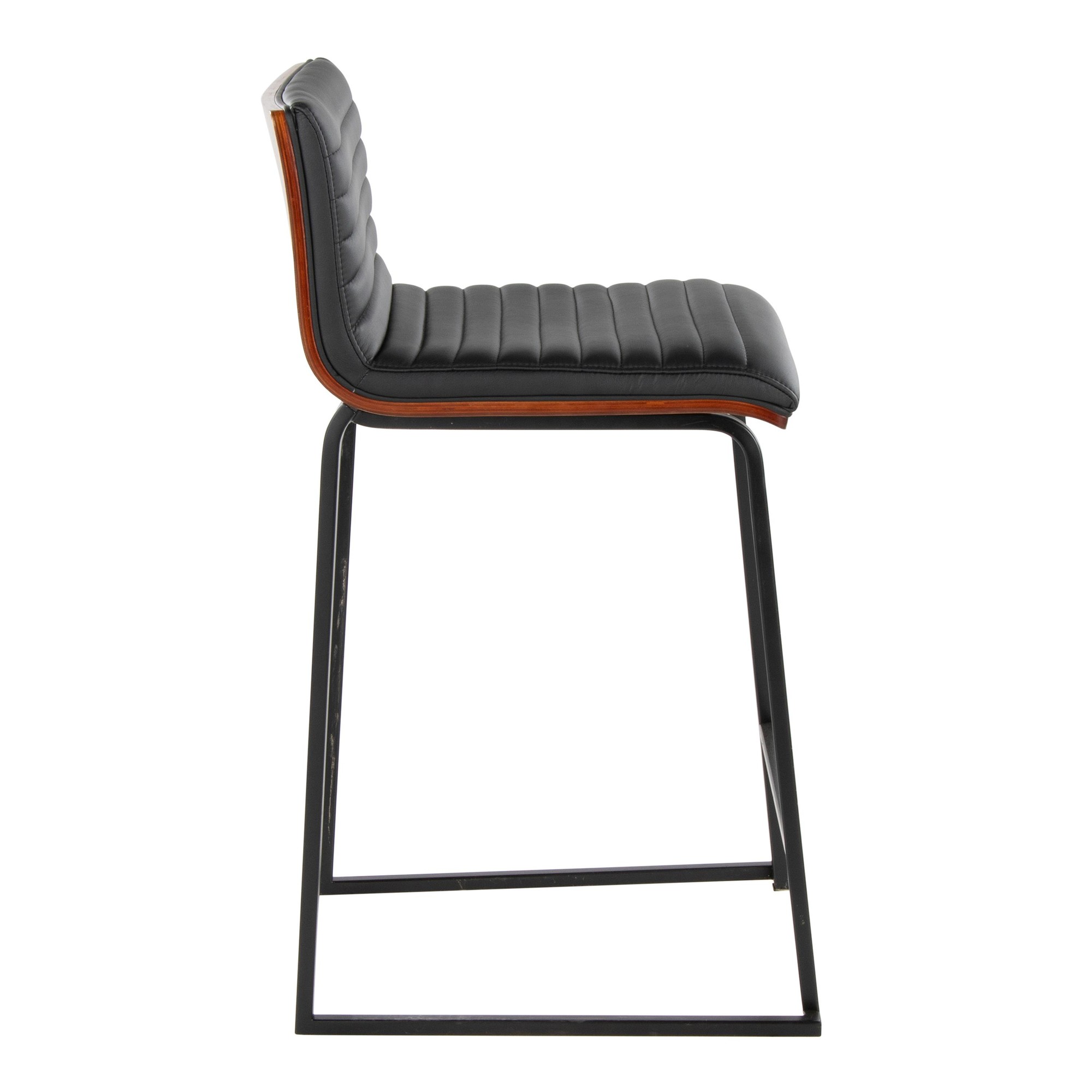 Mason Mara 26 Contemporary Black Faux Leather Counter Stools (Set of 2) 5 Mason Mara 26 Contemporary Black Faux Leather Counter Stools (Set of 2) - Image 5