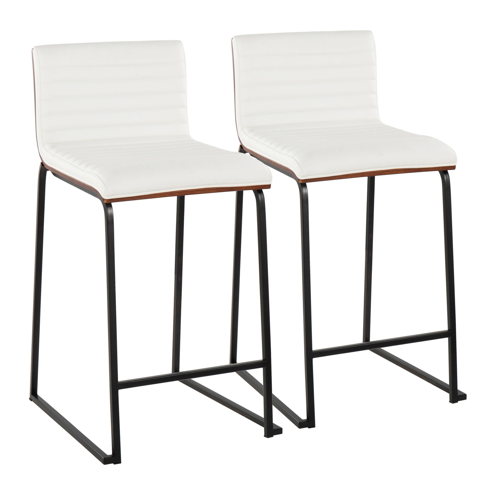 Mason Mara 26 Contemporary Black and White Counter Stools (Set of 2) 2 Mason Mara 26 Contemporary Black and White Counter Stools (Set of 2) - Image 2