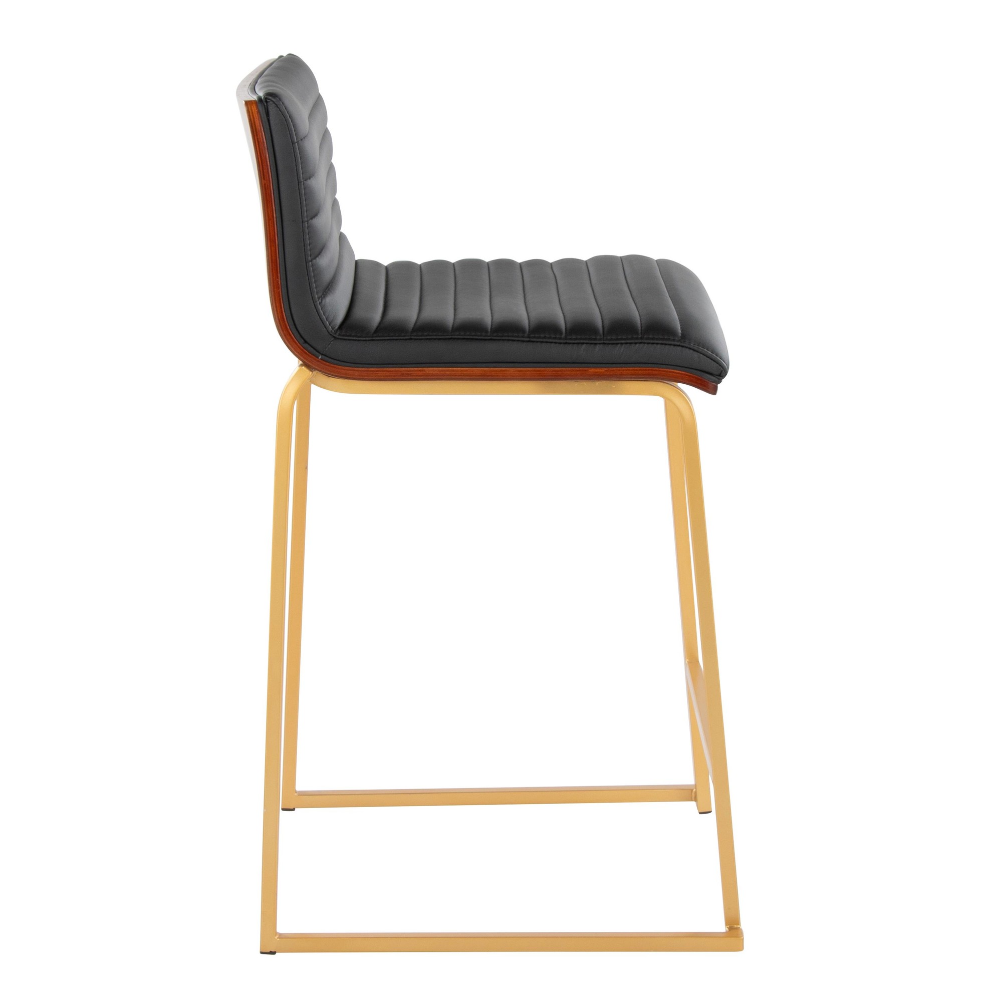 Mason Mara 26 Contemporary Gold and Black Counter Stools (Set of 2) 5 Mason Mara 26 Contemporary Gold and Black Counter Stools (Set of 2) - Image 5