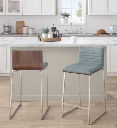 Mason Mara 26 Contemporary Green Counter Stools (Set of 2)