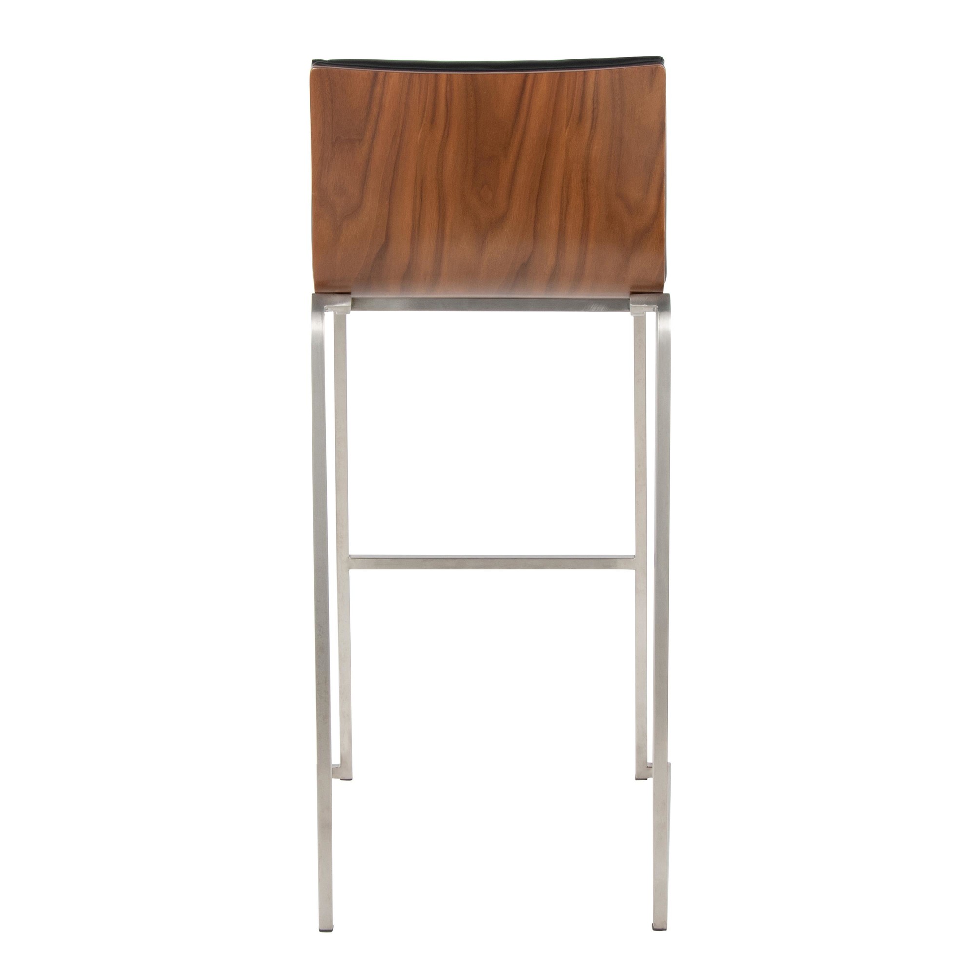 Mason Mara 30 Contemporary Walnut and Black Barstools (Set of 2) 7 Mason Mara 30 Contemporary Walnut and Black Barstools (Set of 2) - Image 7