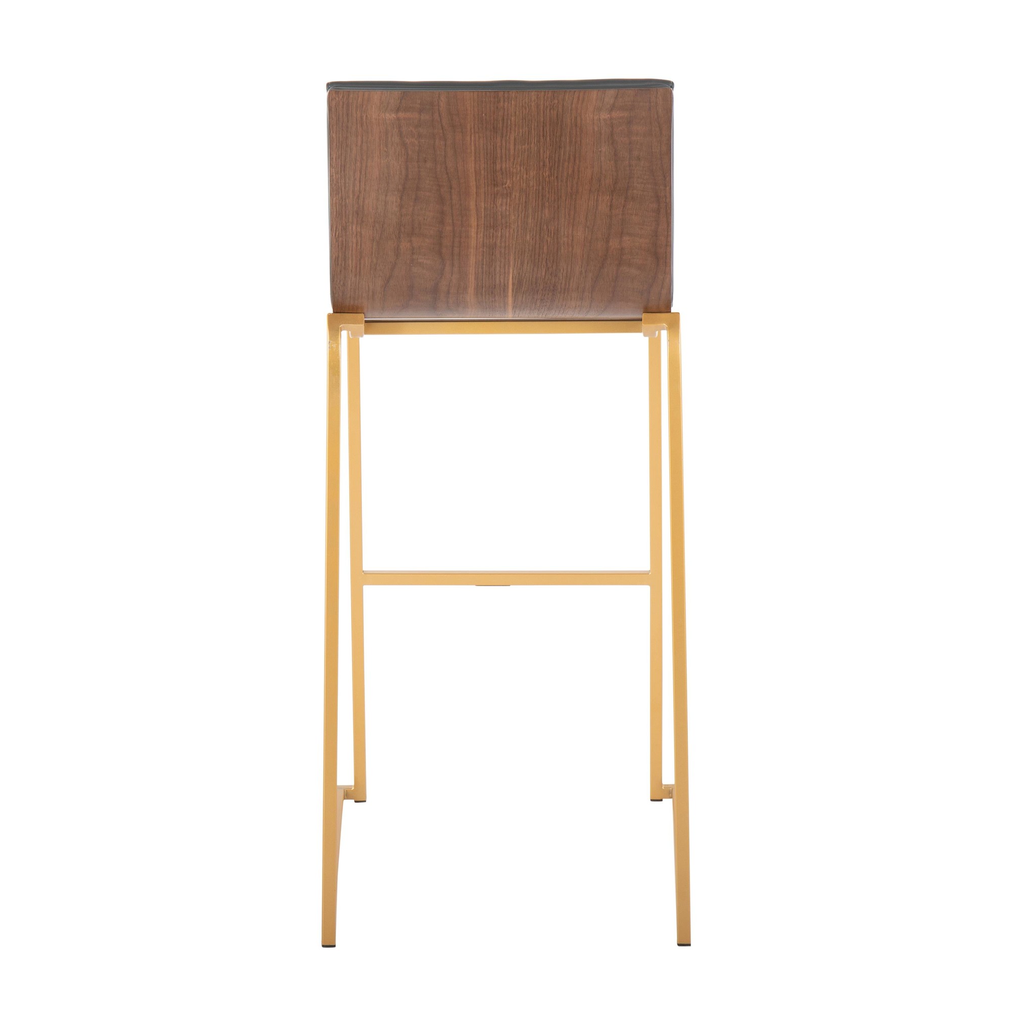 Mason Mara 30-Inch Contemporary Gold and Grey Barstools (Set of 2) 6 Mason Mara 30-Inch Contemporary Gold and Grey Barstools (Set of 2) - Image 6