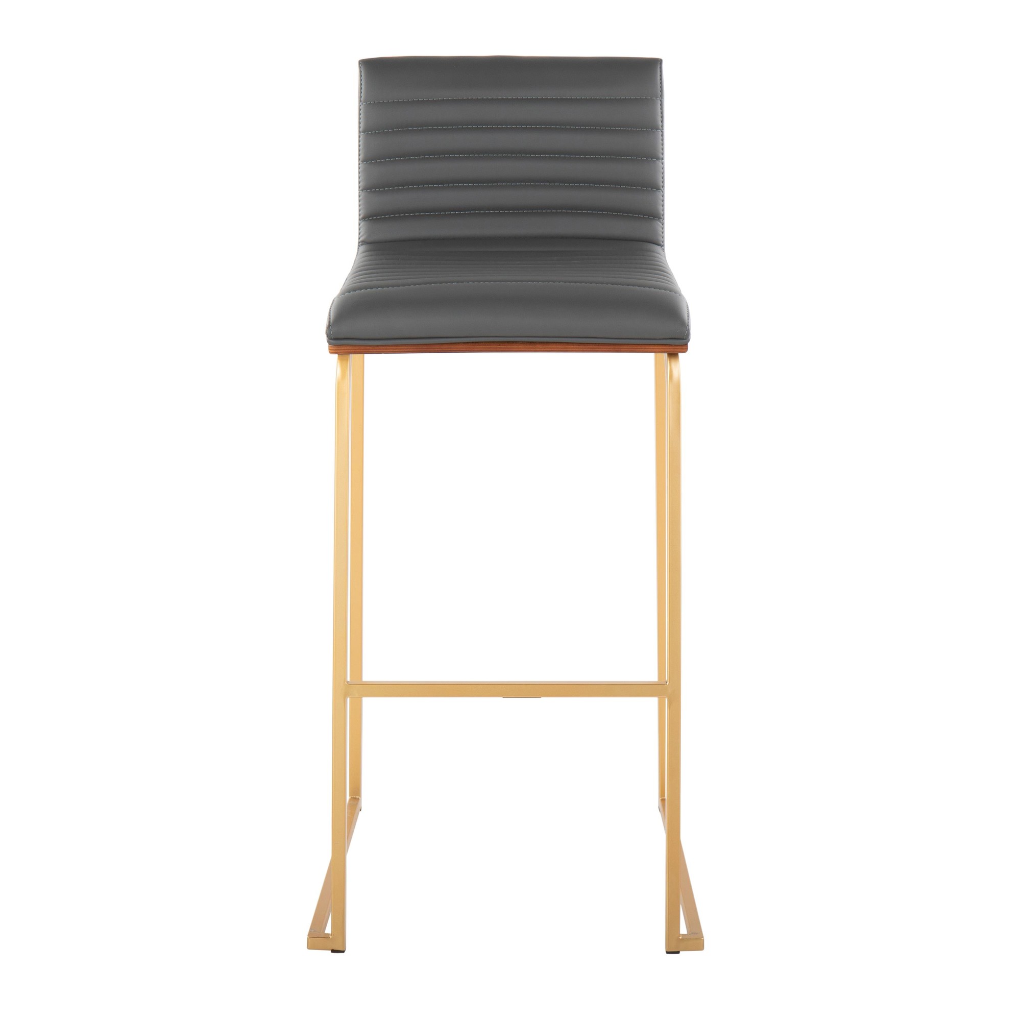 Mason Mara 30-Inch Contemporary Gold and Grey Barstools (Set of 2) 7 Mason Mara 30-Inch Contemporary Gold and Grey Barstools (Set of 2) - Image 7