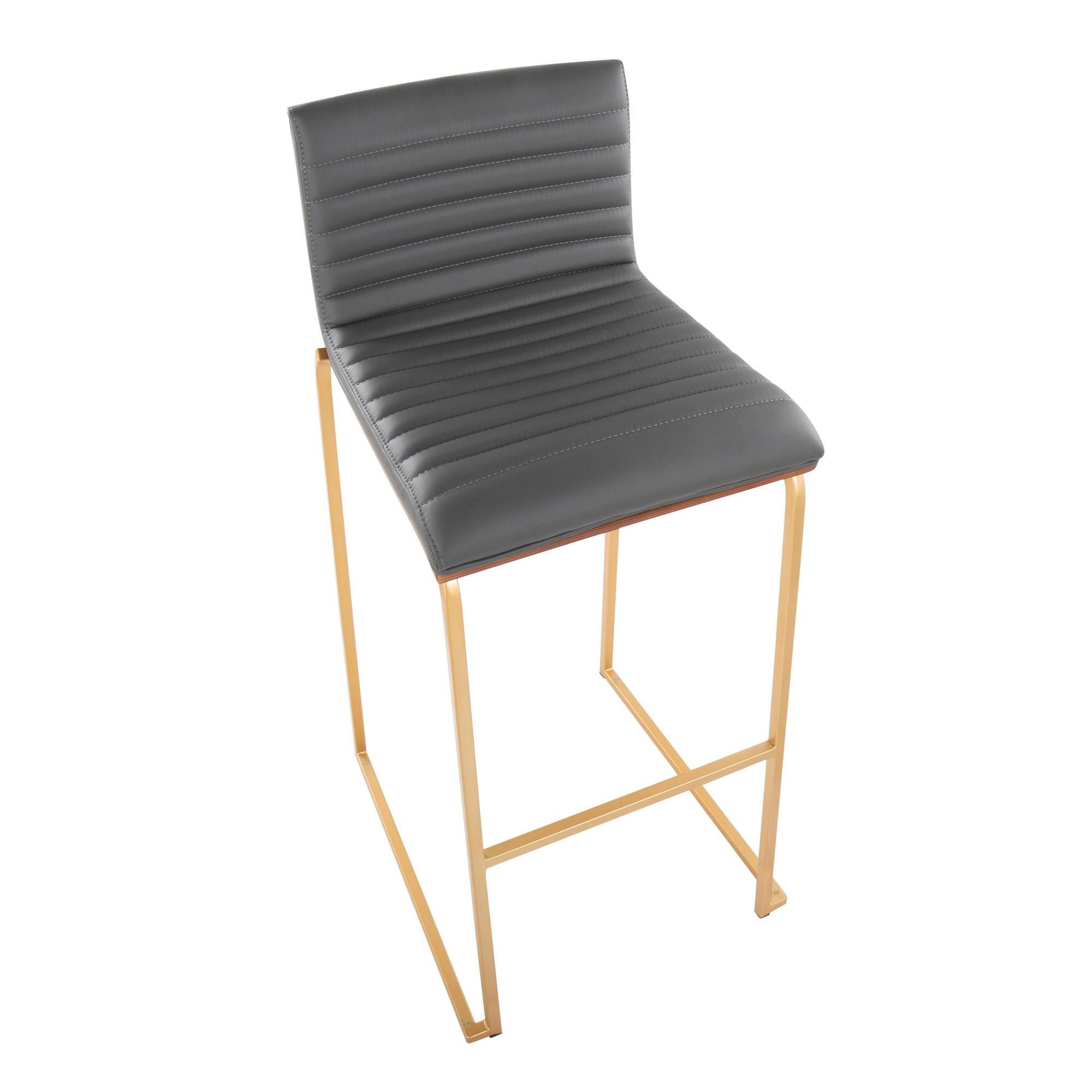 Mason Mara 30-Inch Contemporary Gold and Grey Barstools (Set of 2) 8 Mason Mara 30-Inch Contemporary Gold and Grey Barstools (Set of 2) - Image 8