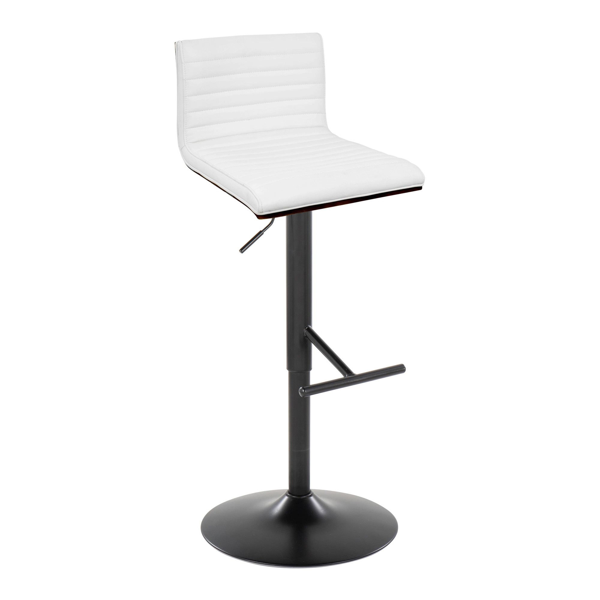 Mason Walnut Wood Contemporary Swivel Barstools (Set of 2) 3 Mason Walnut Wood Contemporary Swivel Barstools (Set of 2) - Image 3