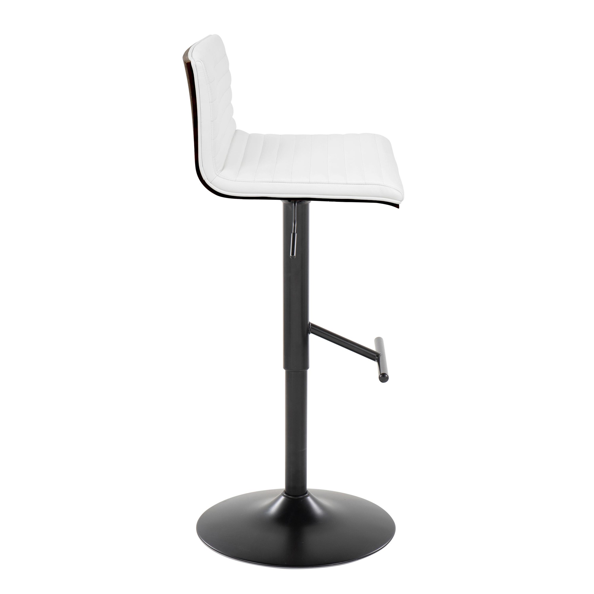 Mason Walnut Wood Contemporary Swivel Barstools (Set of 2) 4 Mason Walnut Wood Contemporary Swivel Barstools (Set of 2) - Image 4