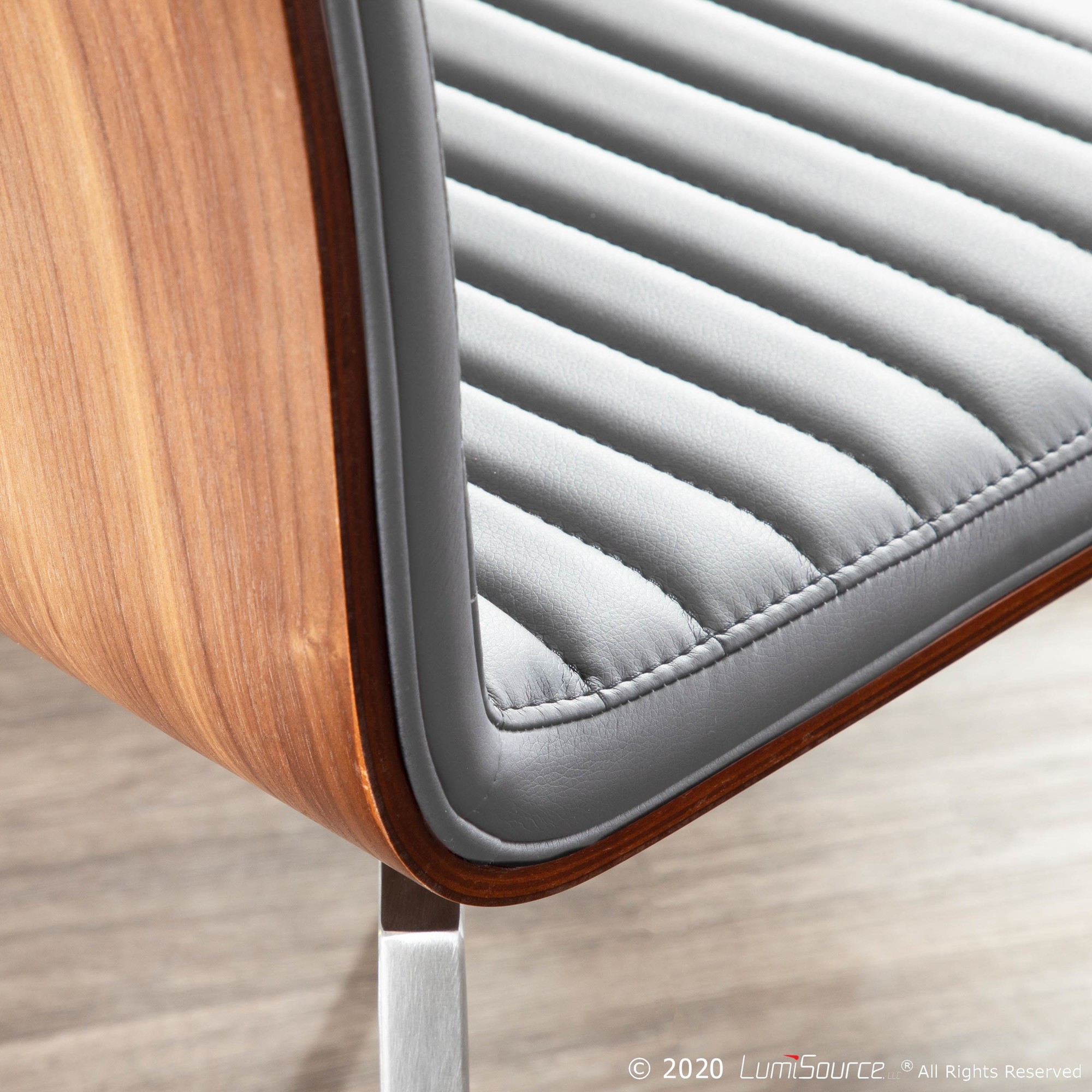 Mason Walnut and Grey Contemporary Swivel Accent Chair (Set of 2) 3 Mason Walnut and Grey Contemporary Swivel Accent Chair (Set of 2) - Image 3