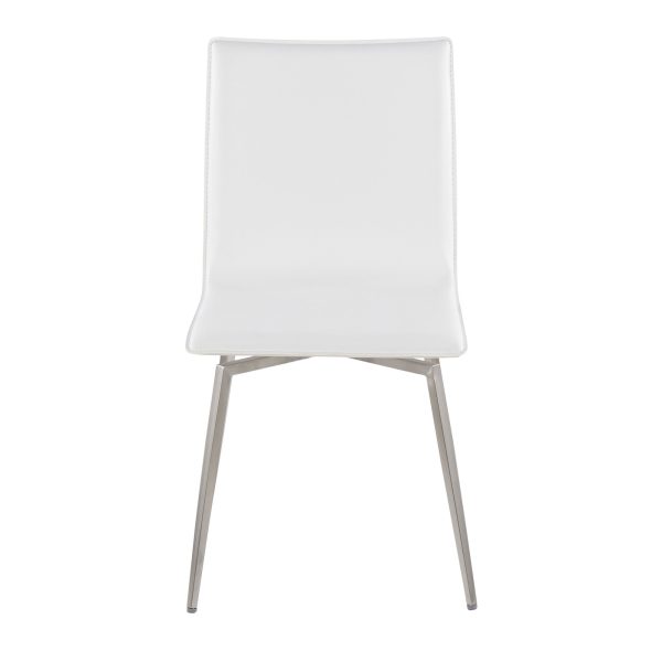 Mason White Faux Leather Contemporary Swivel Chairs Set of 2 11