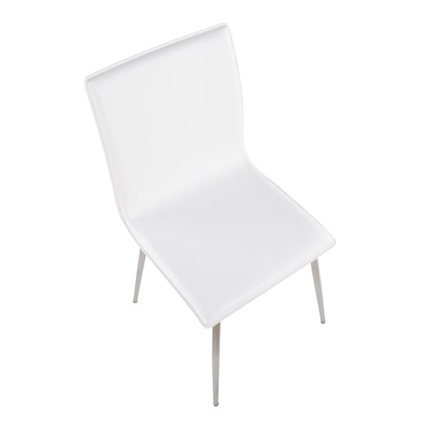 Mason White Faux Leather Contemporary Swivel Chairs Set of 2 12