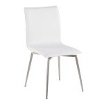 Mason White Faux Leather Contemporary Swivel Chairs (Set of 2)