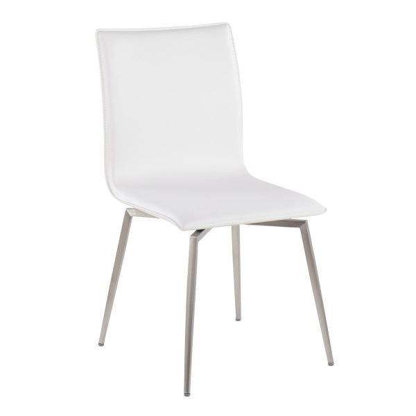 Mason White Faux Leather Contemporary Swivel Chairs Set of 2 7
