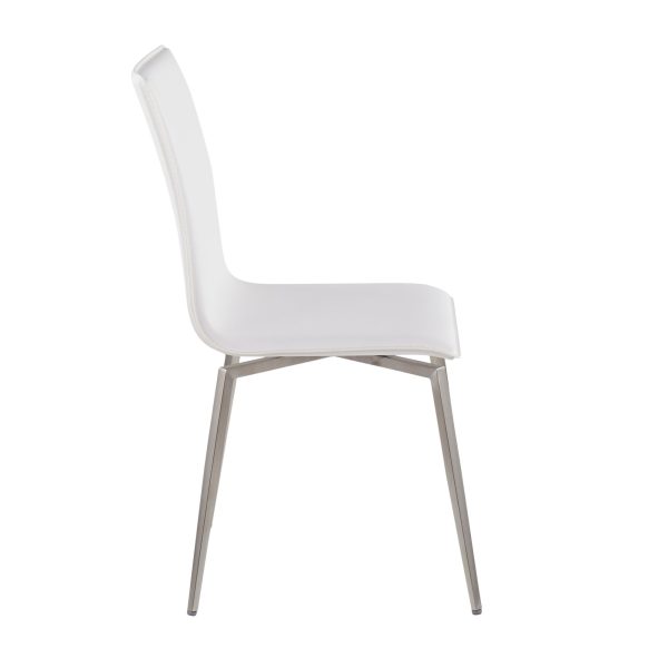 Mason White Faux Leather Contemporary Swivel Chairs Set of 2 8