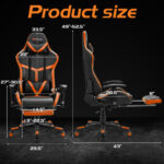 Massage Gaming Chair with Reclining Backrest and Footrest Blue 25 Massage Gaming Chair with Reclining Backrest and Footrest Blue