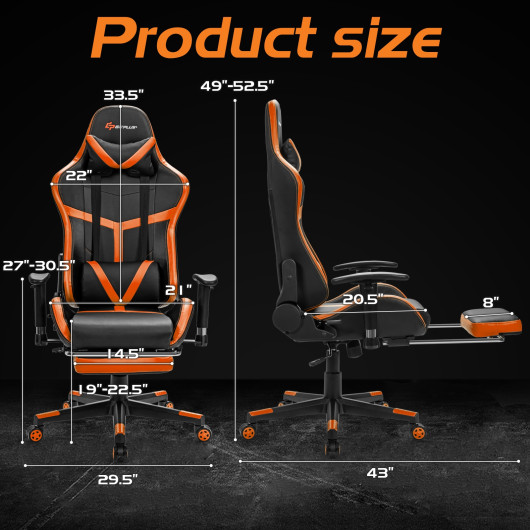 Massage Gaming Chair with Reclining Backrest and Footrest Blue 11 Massage Gaming Chair with Reclining Backrest and Footrest Blue - Image 11