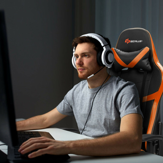 Massage Gaming Chair with Reclining Backrest and Footrest Blue 13 Massage Gaming Chair with Reclining Backrest and Footrest Blue - Image 13
