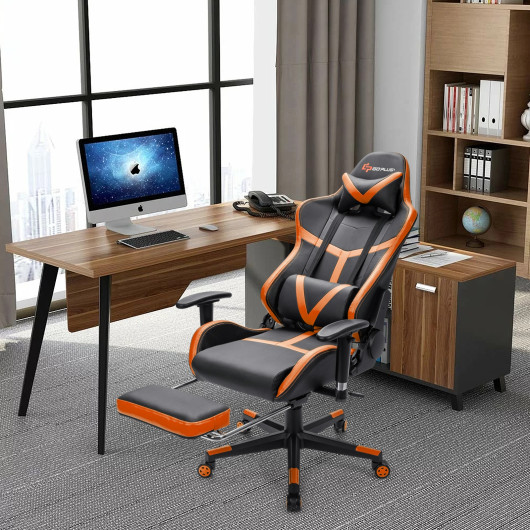 Massage Gaming Chair with Reclining Backrest and Footrest Blue 14 Massage Gaming Chair with Reclining Backrest and Footrest Blue - Image 14