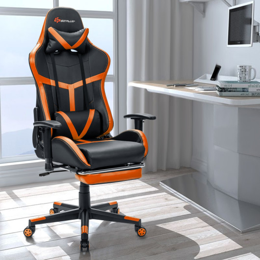 Massage Gaming Chair with Reclining Backrest and Footrest Blue 8 Massage Gaming Chair with Reclining Backrest and Footrest Blue - Image 8