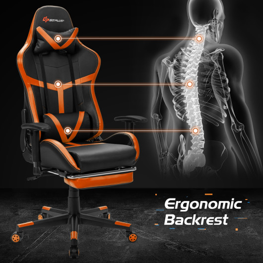 Massage Gaming Chair with Reclining Backrest and Footrest Blue 9 Massage Gaming Chair with Reclining Backrest and Footrest Blue - Image 9