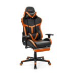 Massage Gaming Chair with Reclining Backrest and Footrest Blue 24 Massage Gaming Chair with Reclining Backrest and Footrest Blue