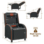 Massage Recliner Chair with Adjustable Backrest for Home Theater Blue