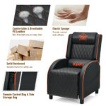 Massage Recliner Chair with Adjustable Backrest for Home Theater Blue