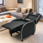 Massage Recliner Chair with Adjustable Backrest for Home Theater Blue