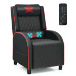 Massage Recliner Chair with Adjustable Backrest for Home Theater Blue