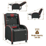 Massage Recliner Chair with Adjustable Backrest for Home Theater Blue
