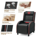 Massage Recliner Chair with Adjustable Backrest for Home Theater Blue
