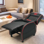 Massage Recliner Chair with Adjustable Backrest for Home Theater Blue