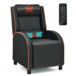 Massage Recliner Chair with Adjustable Backrest for Home Theater Blue