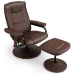 Swivel Massage Recliner Chair with Adjustable Backrest and Ottoman