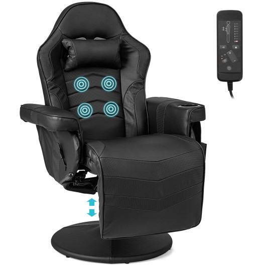 Massage Reclining Gaming Chair with Adjustable Height, Footrest, and Reclining Backrest 11 Massage Reclining Gaming Chair with Adjustable Height, Footrest, and Reclining Backrest - Image 11