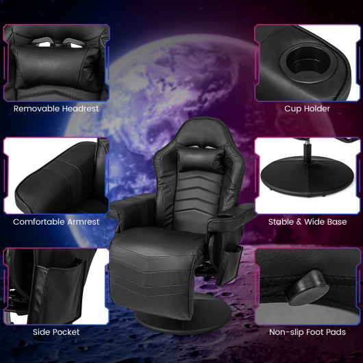 Massage Reclining Gaming Chair with Adjustable Height, Footrest, and Reclining Backrest 13 Massage Reclining Gaming Chair with Adjustable Height, Footrest, and Reclining Backrest - Image 13