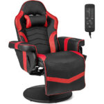 Massage Reclining Gaming Chair with Adjustable Height, Footrest, and Reclining Backrest 52 Massage Reclining Gaming Chair with Adjustable Height, Footrest, and Reclining Backrest